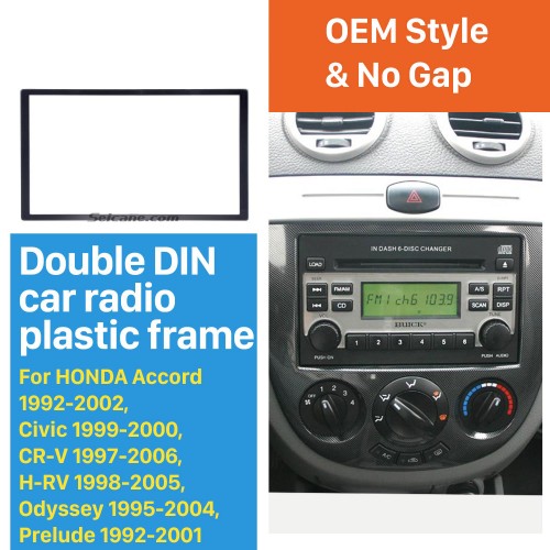 Universal Negro 173 * 98mm Doble Din Honda Accord Civic CR-V HR-V Odyssey Prelude la radio de coche del automóvil Fascia DVD Dash Mount ajuste Instalar Marco jugador