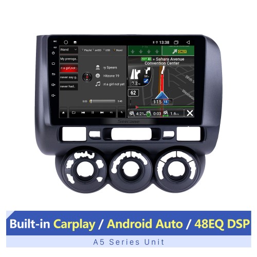 Android 13.0 Radio de navegación GPS con pantalla táctil HD de 9 pulgadas para 2011-2013 Honda Jazz City Manual RHD con soporte Bluetooth Cámara retrovisora Carplay