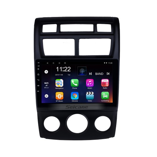 In Dash 9 pulgadas HD Pantalla táctil GPS Radio Navegación Android 13.0 Estéreo para 2007-2017 KIA Sportage Aire acondicionado manual Control del volante Bluetooth música WIFI Cámara de visión trasera USB