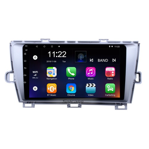 9 pulgadas Android 13.0 HD 1024 * 600 Radio con pantalla táctil para 2009-2013 Toyota Prius Conductor de la izquierda Navegación GPS Bluetooth Música WiFi Vínculo espejo Retrovisor cámara AUX