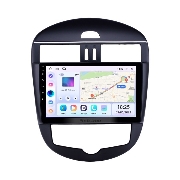 Radio de navegación GPS Android 13.0 de 10.1 pulgadas para 2011 2012 2013 2014 Nissan Tiida Auto A / C con pantalla táctil HD Soporte Bluetooth USB Carplay TPMS DVR