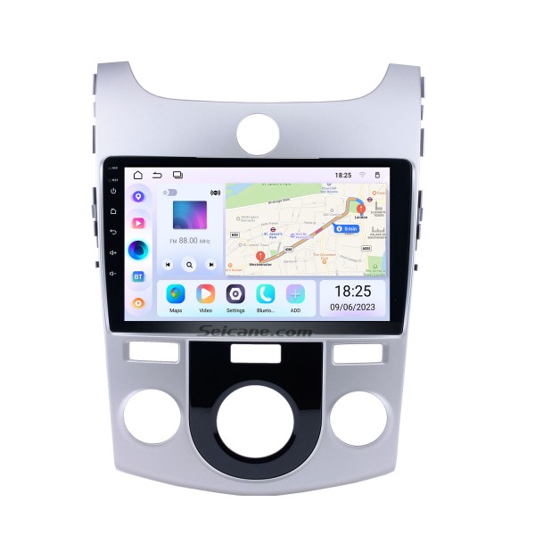 Pantalla táctil HD de 9 pulgadas para 2011 2012 2013-2017 KIA FORTE MANUAL AC GPS Navi Bluetooth Radio de coche Reparación de radio de coche Soporte HD TV digital