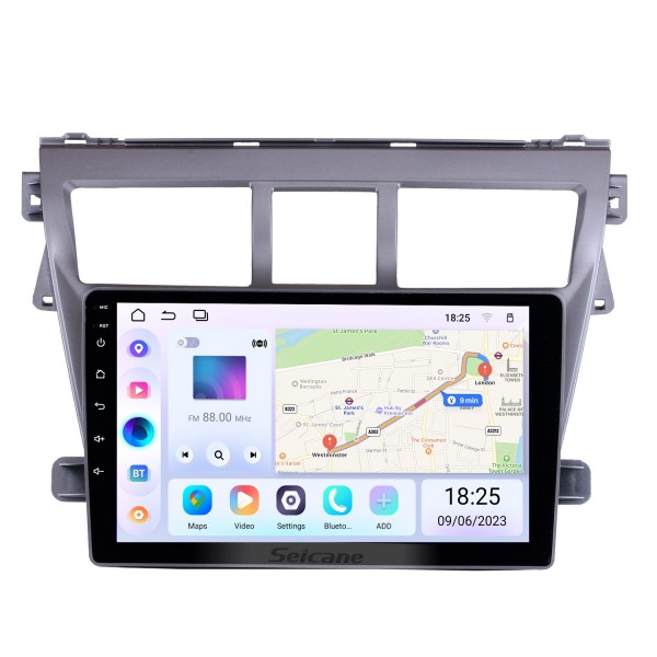 OEM 9 pulgadas HD Pantalla táctil Sistema de navegación GPS Radio para 2007-2012 Toyota VIOS Soporte TPM DVR WiFi Control remoto Bluetooth