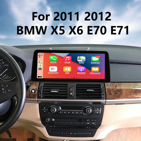 Para 2011 2012 BMW X5 X6 E70 E71 Radio 12.3 pulgadas Android 10.0 HD Sistema de navegación GPS con pantalla táctil con soporte Bluetooth Carplay OBD2