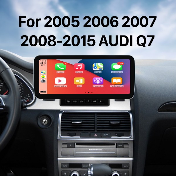 Android Auto HD Pantalla táctil 12.3 pulgadas Android 11.0 Carplay Radio de navegación GPS para 2005 2006 2007 2008-2015 AUDI Q7 con soporte Bluetooth AUX DVR Control del volante