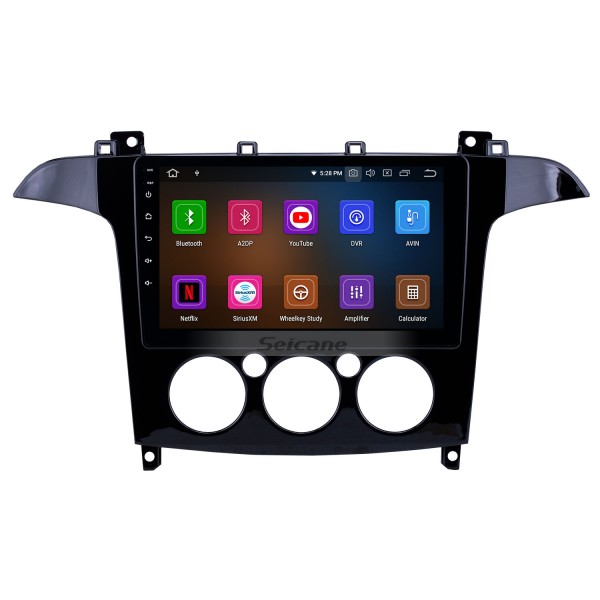 Pantalla táctil HD 2007-2008 Ford S-Max Manual A / C Android 13.0 9 pulgadas Navegación GPS Radio Bluetooth WIFI Carplay compatible con OBD2