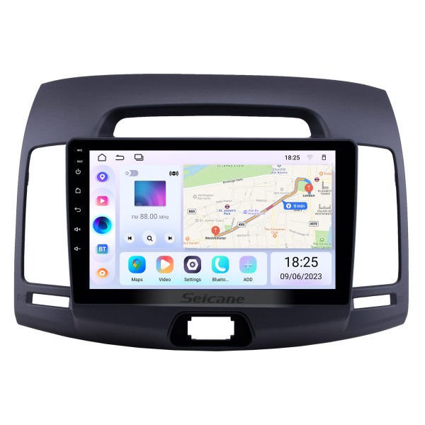 HD Pantalla táctil de 9 pulgadas Android 13.0 Radio de navegación GPS para 2007-2011 Hyundai Elantra con Bluetooth USB WIFI Soporte de música Carplay SWC Cámara de respaldo