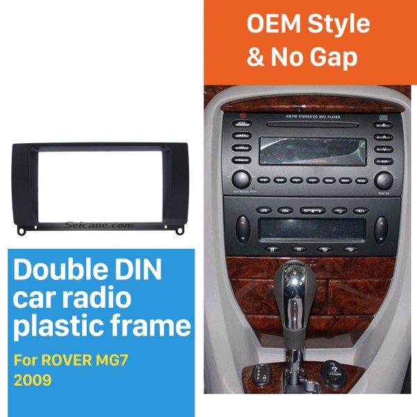 Negro Doble Din Car Radio Fascia para 2009 ROVER MG7 Autostereo interfaz Dash Mount DVD de montaje del marco