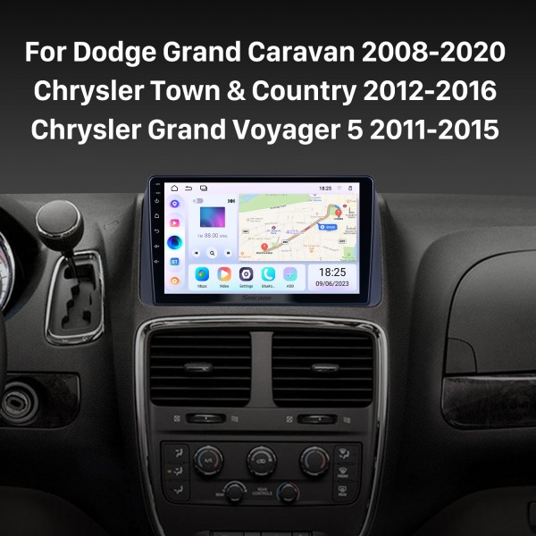 Para Dodge Grand Caravan 2008-2020 Chrysler Town & Country 2012-2016 Chrysler Grand Voyager 5 2011-2015 Pantalla táctil Carplay Radio Android 14.0 Sistema de navegación GPS Bluetooth estéreo de repuesto para automóvil