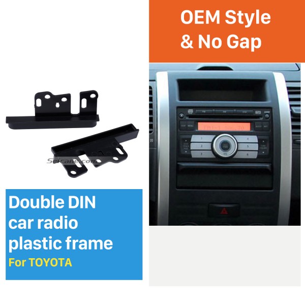 Diseño clásico 10mm 2Din Toyota Ear Sides Car Radio Fascia CD Trim Panel Frame In Dash Mount Kit Interfaz estéreo