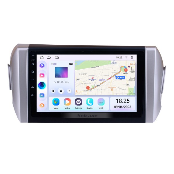 9 pulgadas HD Pantalla táctil Android 13.0 Radio para 2015 Toyota INNOVA conducción a la izquierda Navegación GPS SWC Bluetooth USB WIFI Vista trasera Carplay Soporte de video DVR TPMS