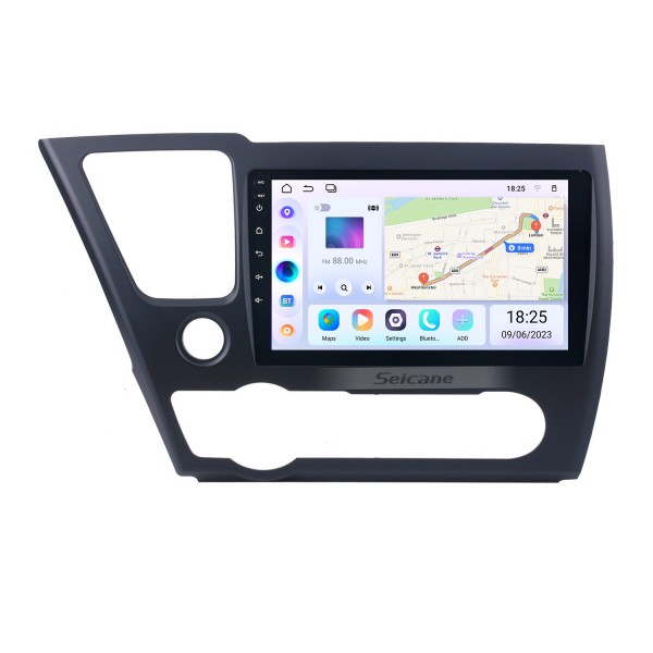 9 pulgadas 2014 2015 2016 2017 HONDA CIVIC Android 13.0 HD Pantalla táctil Radio Unidad principal de navegación GPS con Bluetooth WIFI Cámara de visión trasera AUX 1080P OBDII DVR Mirror Link