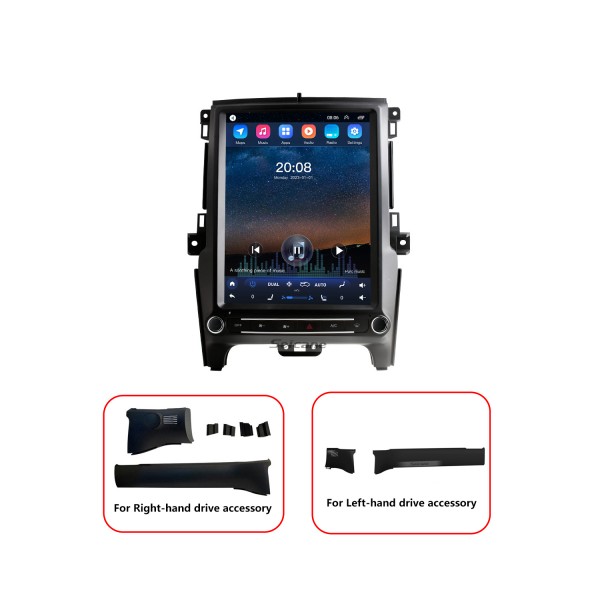 OEM 12.1 pulgadas Android 10.0 para Ford Everest Ranger 2016-2021 Radio Sistema de navegación GPS con pantalla táctil HD Bluetooth Carplay compatible con OBD2 DVR TPMS
