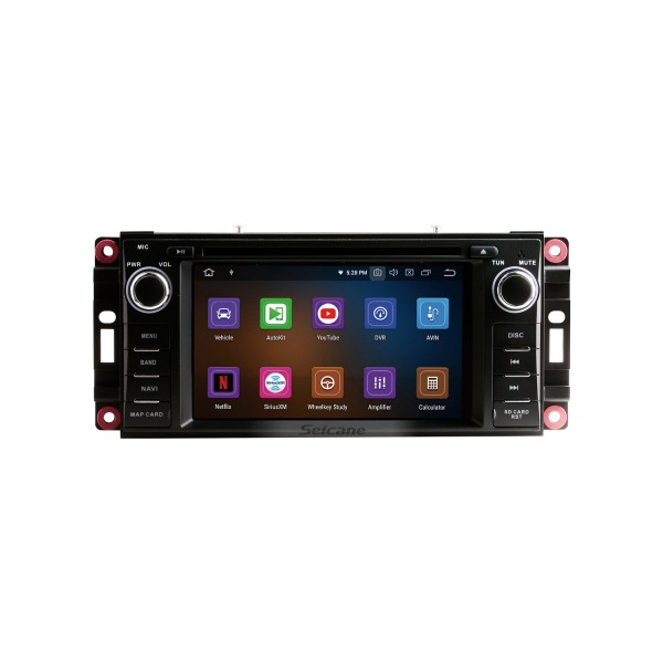 6.2 pulgadas 2005-2011 Jeep Grand Cherokee Wrangler Compass Commander Android 11.0 Navegación GPS Radio Bluetooth Pantalla táctil Soporte Carplay Cámara de respaldo