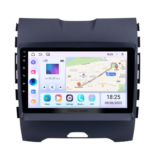 9 pulgadas Android 14.0 2013 2014 2015 2016 2017 Ford Edge Radio Sistema de navegación GPS con pantalla táctil HD Soporte Bluetooth WIFI Cámara de respaldo TPMS Control del volante Enlace espejo OBD2 DVR