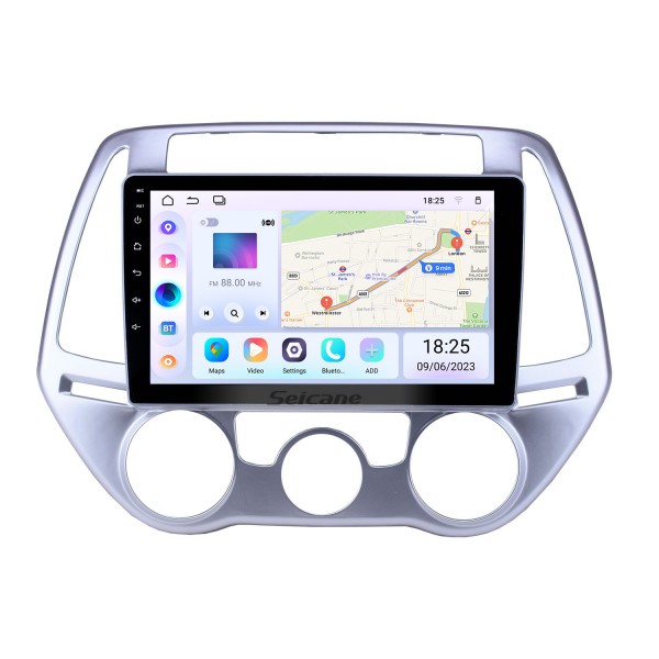 Android 14.0 9 pulgadas HD Pantalla táctil GPS Navegación Radio para 2012-2014 Hyundai i20 Manual A / C con Bluetooth USB WIFI compatible Cámara de respaldo Carplay OBD