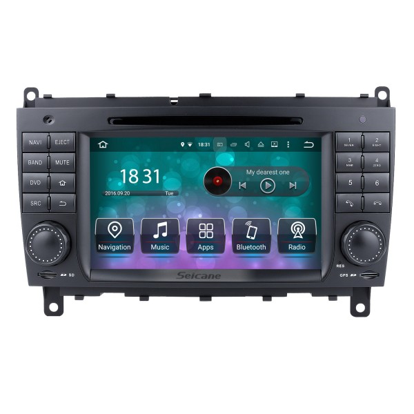 Android 10.0 Sistema de navegación GPS para 2006-2011 Mercedes-Benz CLK W209 CLK270 CLK320 CLK350 CLK500 con radio Reproductor de DVD Pantalla táctil Bluetooth WiFi TV HD 1080P Cámara de respaldo de video Control del volante USB SD