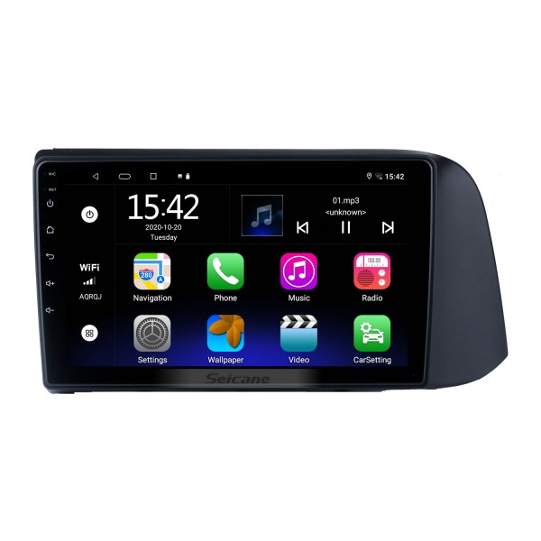 Para 2019 Hyundai i-10 Conducción a la izquierda Android 13.0 HD Pantalla táctil Sistema de navegación GPS de 9 pulgadas con WIFI Bluetooth compatible Carplay DVR