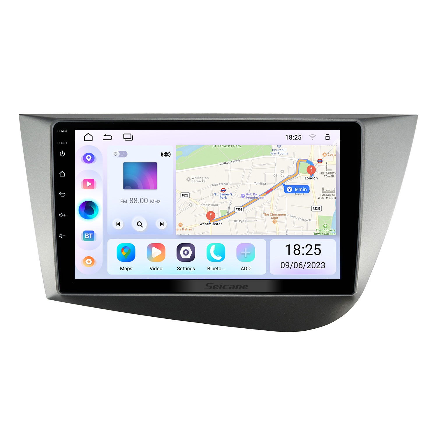 Navegador GPS OEM para coche Seat León MK2 con cámara de aparcamiento:  Android, USB, Bluethooth con control de mandos en volante