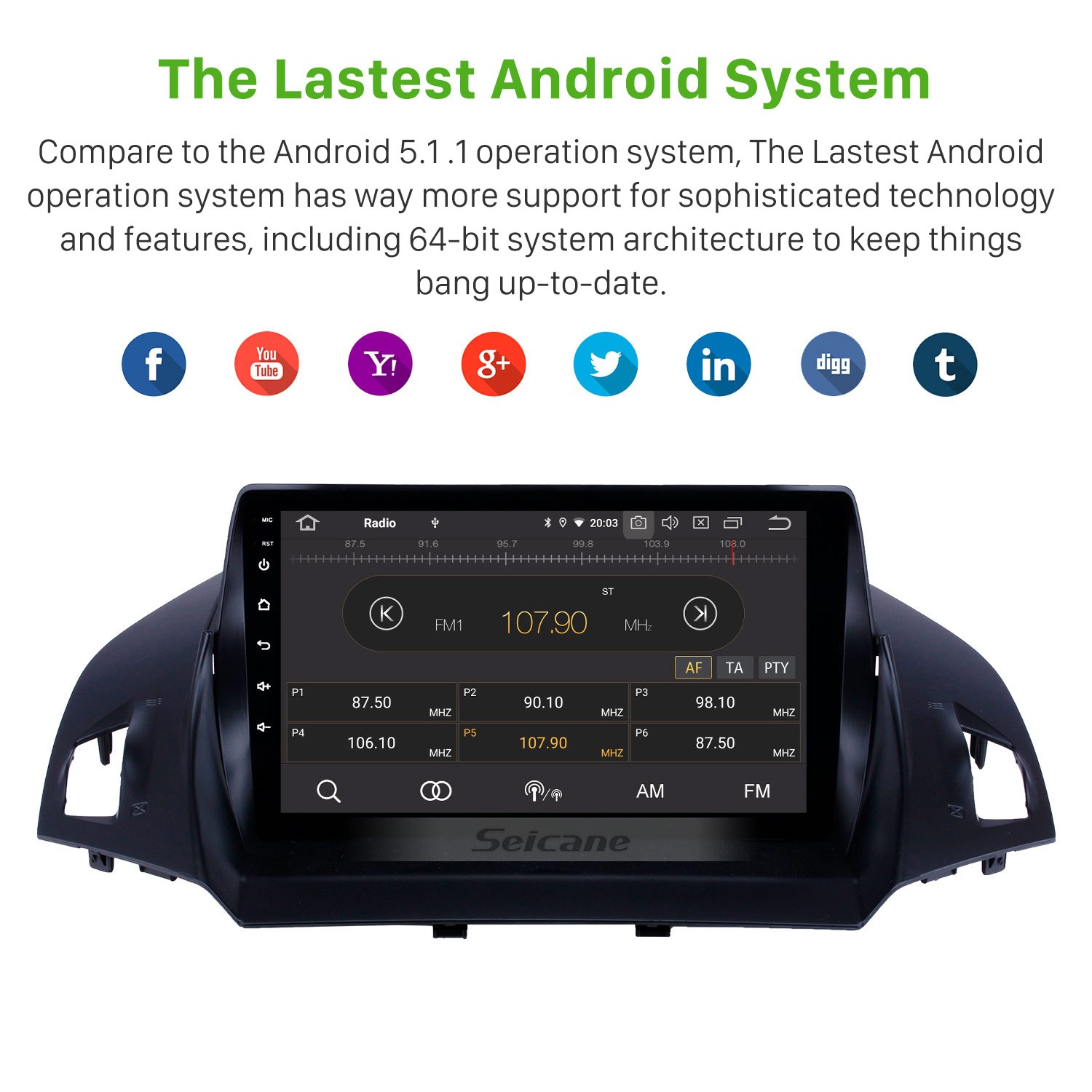 OEM 9 pulgadas Android 12.0 Radio para 20132016 Ford Escape Bluetooth