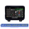 2018 Jeep Wrangler Rubicon Android 10.0 Navegación GPS 9 pulgadas 1024 * 600 Pantalla táctil Unidad principal Bluetooth Radio FM RDS música WIFI compatible 4G Carplay USB Control del volante