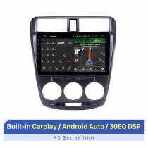 10.1 pulgadas Android 10.0 radio de coche Reproductor de DVD Sistema de navegación GPS para 2008-2013 HONDA CITY con pantalla táctil Bluetooth Música OBD2 4G WiFi AUX Control del volante Cámara de respaldo