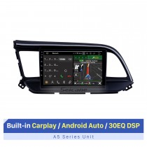2016 Hyundai Elantra LHD Aftermarket Android 10.0 9 pulgadas Navegación GPS Radio Bluetooth Reproductor multimedia Carplay Música Soporte AUX Cámara de respaldo 1080P