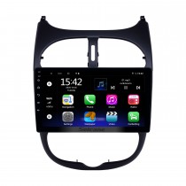 Radio de navegación GPS con pantalla táctil HD de 9 pulgadas Android 12,0 para Peugeot 206 2000-2016 con Bluetooth AUX WIFI compatible con Carplay TPMS DAB +