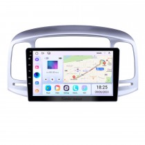 2006-2011 Hyundai Accent Pantalla táctil Android 14.0 Unidad principal de 9 pulgadas Bluetooth Estéreo con música Soporte AUX WIFI DAB + OBD2 DVR Control del volante