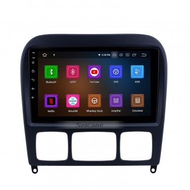 Android 13.0 HD Pantalla táctil Radio de 9 pulgadas para 1998-2005 Mercedes-Benz Clase S W220 S280 S320 S350 S400 S430 S500GPS Sistema de navegación con USB WIFI Bluetooth Mirror Link 1080P OBD2 Control del volante