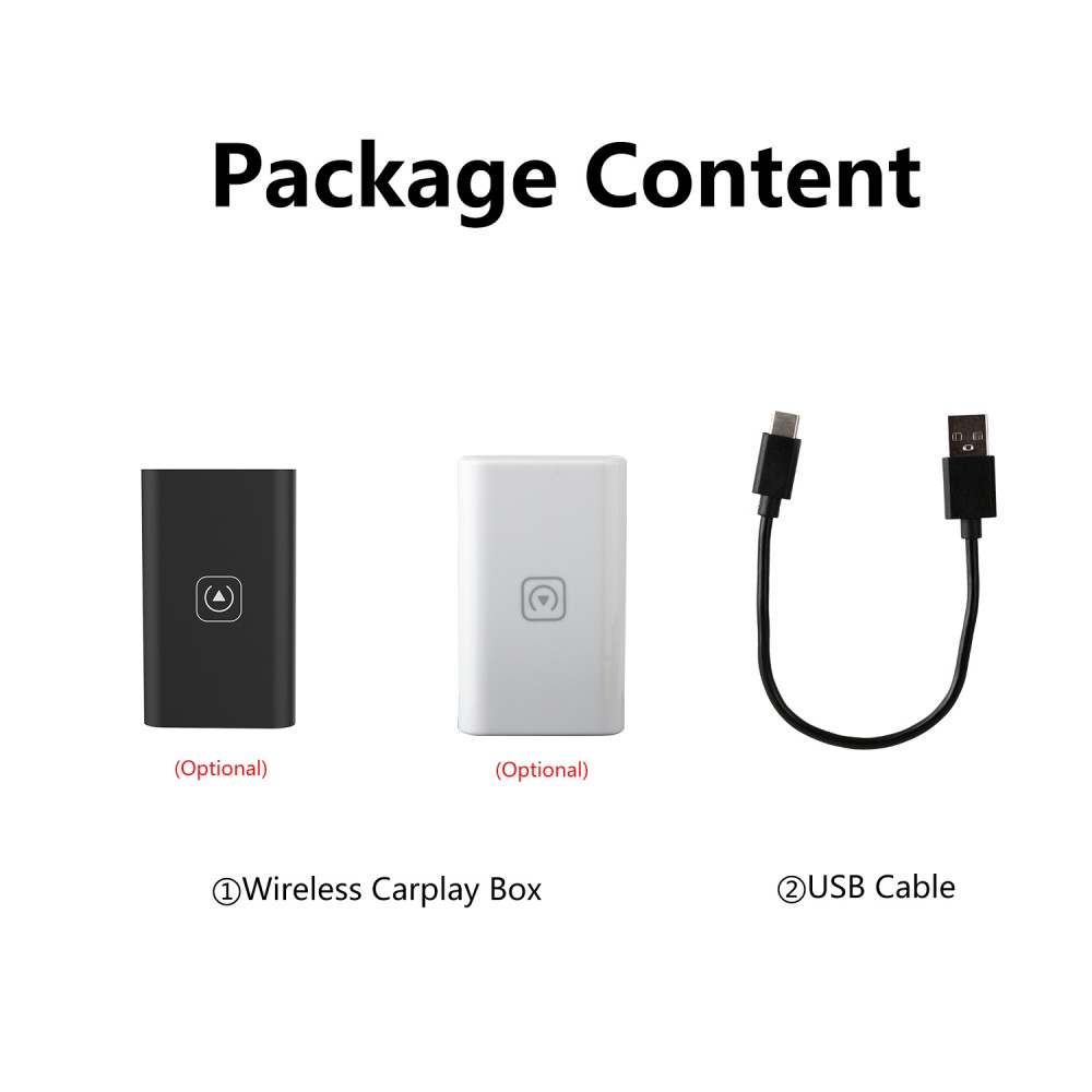 USB + USB-C / Type-C con cable a adaptador Carplay inalámbrico para iPhone  (negro)