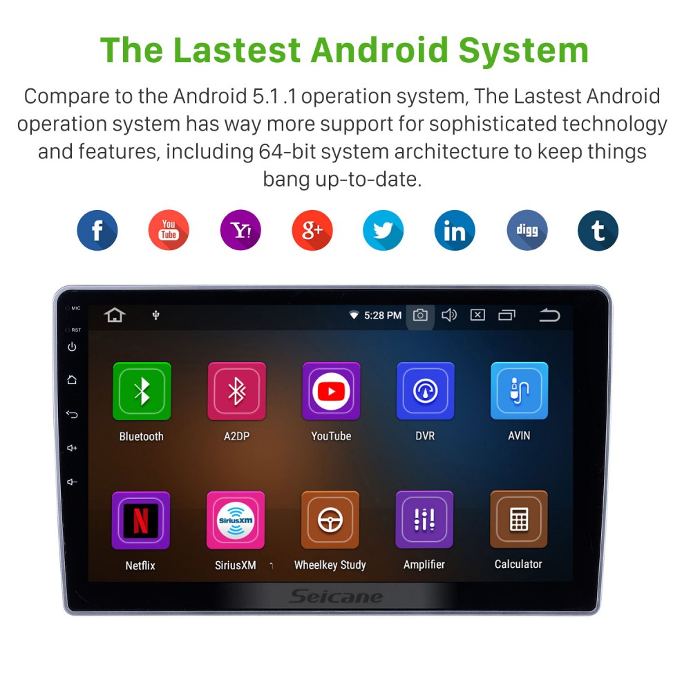 OEM 10.1 pulgadas Android para radio de coche universal con sistema de  navegación GPS con pantalla táctil Bluetooth HD compatible con Carplay DAB +