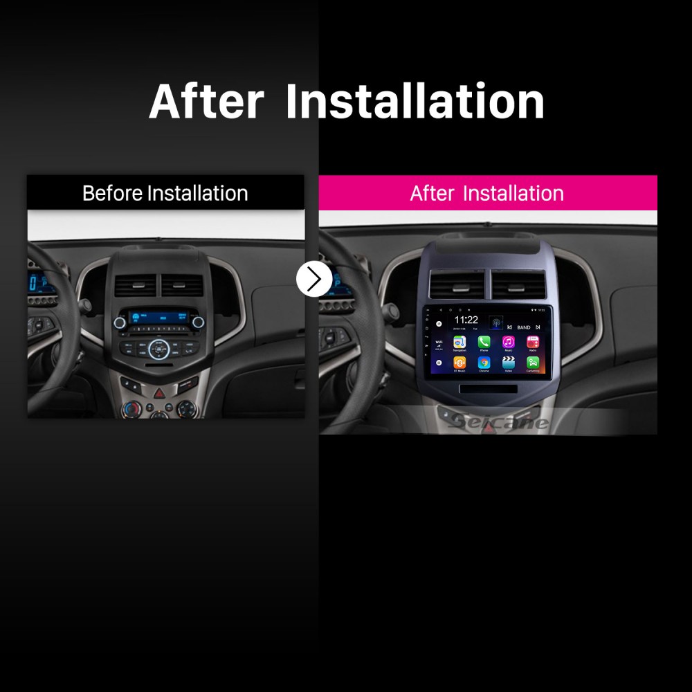 9 « 1080P HD à écran Tactile Lecteur multimédia Miroir Lien Appels Mains Libres SWC XXRUG Android 8.1 Musique stéréo GPS Navigation Radio pour Chevrolet Aveo 2011-2013 