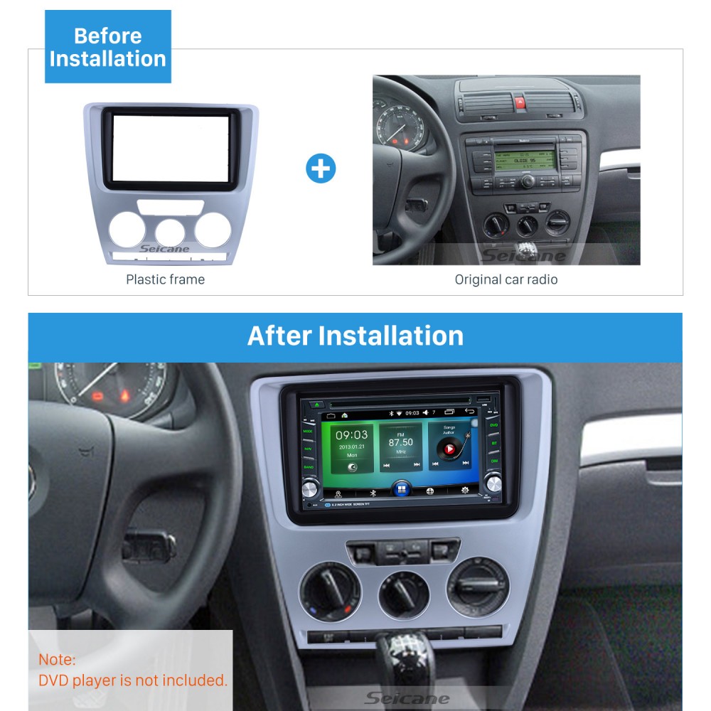 saber ladrar negar Plata 2Din la radio de coche de la fascia para 2007 2008 2009 Skoda Octavia  CD
