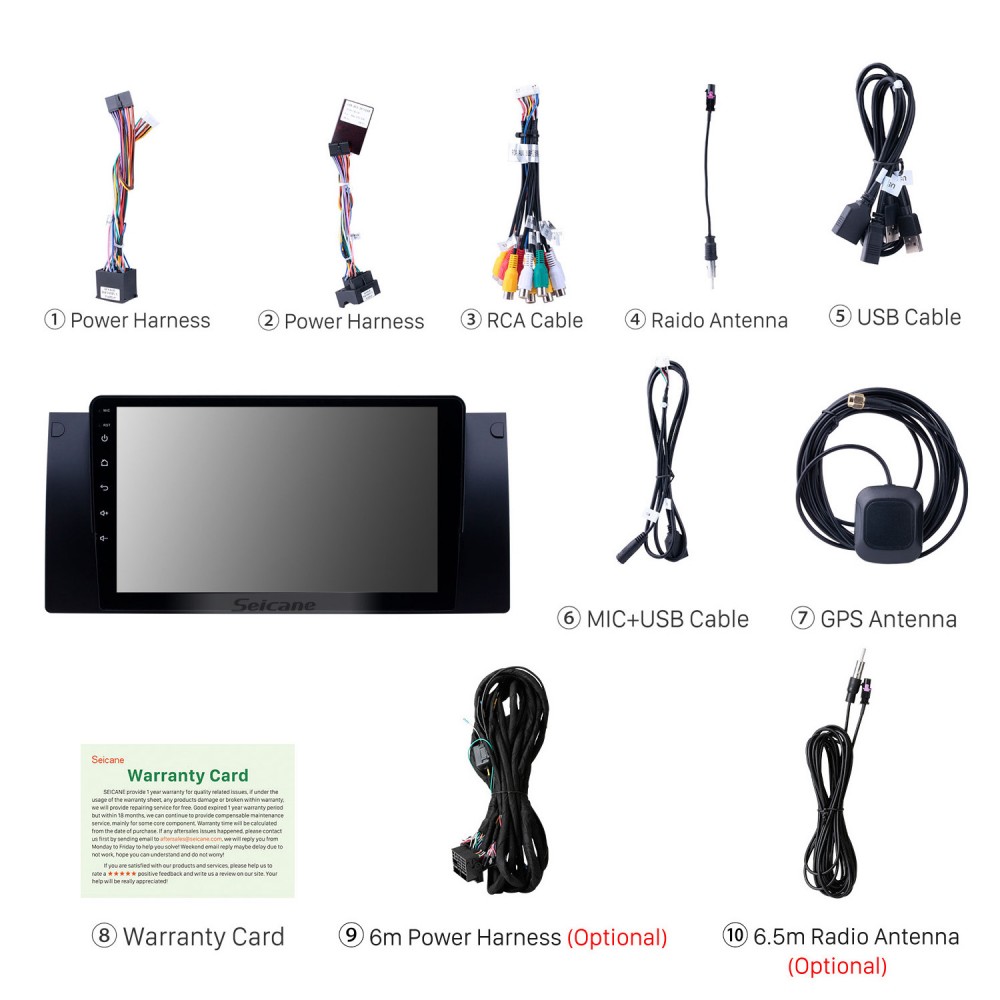 DAB+ Unterstützung Bluetooth WLAN MirrorLink LCD Touchscreen USB YUNTX Autoradio Single Din für BMW M5/E53/E39 Navigation Can-Bus integr | 9 Zoll RDS 32GB RAM 2GB ROM Octa-Core