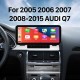 Android Auto HD Pantalla táctil 12.3 pulgadas Android 11.0 Carplay Radio de navegación GPS para 2005 2006 2007 2008-2015 AUDI Q7 con soporte Bluetooth AUX DVR Control del volante