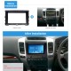 Negro Doble Din 2009 Toyota Prado 120 Radio del coche Fascia CD Trim Panel Panel Stereo Player Frame