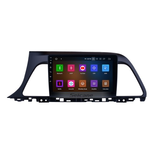 Alles in einem 9-Zoll-Aftermarket-GPS-Navigationskopfgerät für 2015 2016 2017 Hyundai Sonata 9 Android 13.0 Radio HD Touchscreen Lenkradsteuerung TV-Tuner Bluetooth Musik DVD-Player Rückfahrkamera 4G WiFi