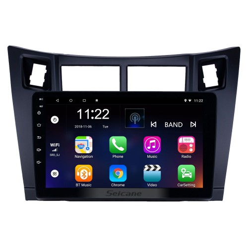 2005-2011 Toyota Yaris Vitz Platz Android 13.0 Touchscreen 9 Zoll Haupteinheit Bluetooth GPS Navigationsradio mit AUX WIFI Unterstützung OBD2 DVR SWC Carplay