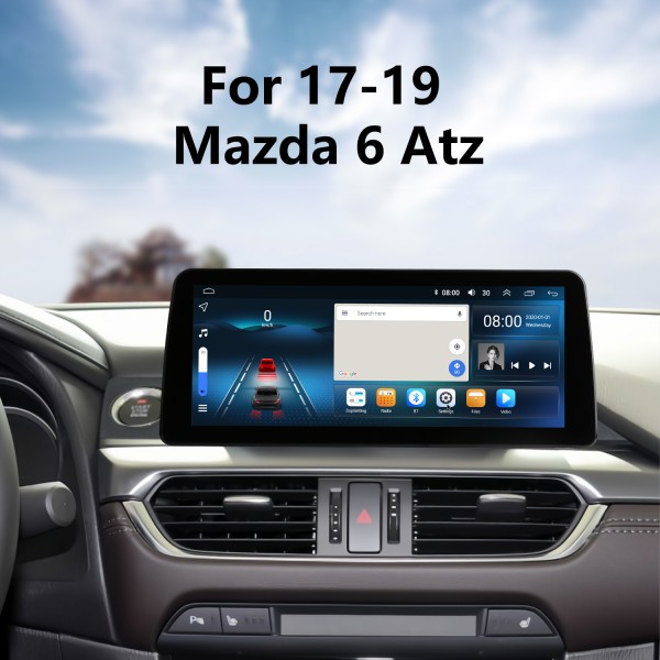 12,3 Zoll Android 12.0 für 2017 2018 2019 Mazda 6 Atz Stereo-GPS-Navigationssystem mit Bluetooth-Touchscreen-Unterstützung Rückfahrkamera