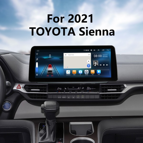 12,3 Zoll Android 12.0 für 2021 TOYOTA Sienna Stereo-GPS-Navigationssystem mit Bluetooth-Touchscreen-Unterstützung Rückfahrkamera
