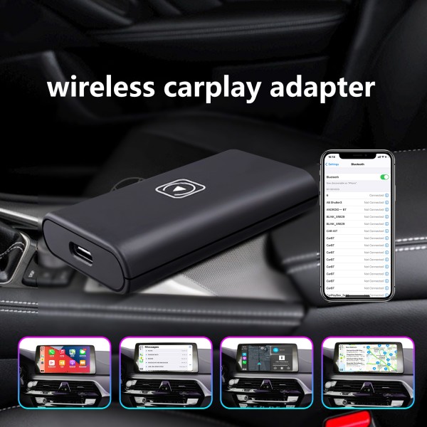 Bester kabelloser Plug-and-Play-Carplay-Adapter, USB-Dongle für werkseitig verkabelte Carplay-Fahrzeuge von Audi, Benz, Ford, Jeep, Kia, Honda, VW, Toyota