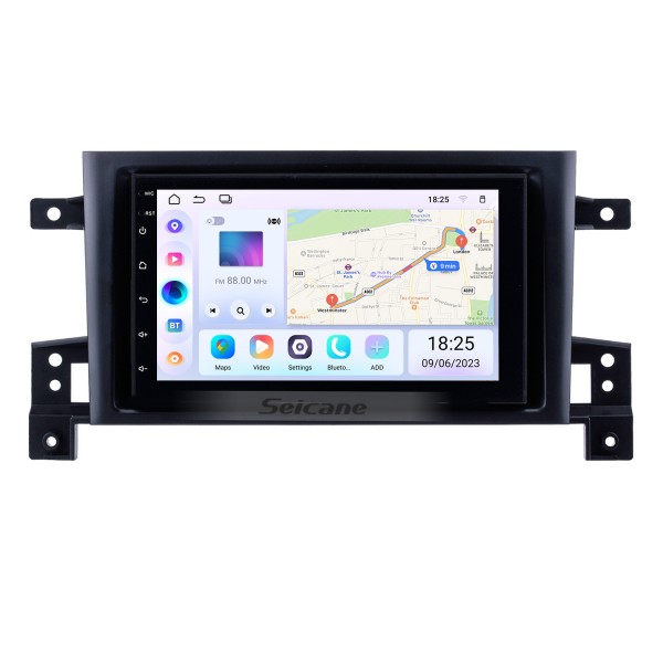 7 Zoll Aftermarket Android 13.0 Touchscreen GPS Navigationssystem für 2005-2015 SUZUKI GRAND VITARA Unterstützung Bluetooth Radio TPMS DVR OBD II Rückfahrkamera AUX Kopfstütze Monitorsteuerung USB HD 1080P Video WiFi