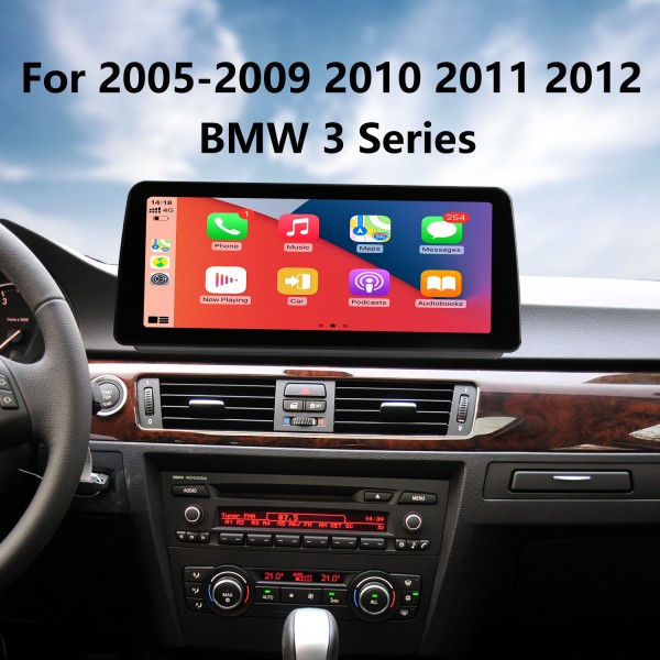 12,3-Zoll-Android 11.0 HD-Touchscreen für 2005-2009 2010 2011 2012 BMW 3er E90 LHD Aftermarket-Radio Autoradio GPS-Navigationssystem Bluetooth-Telefonunterstützung WIFI-Lenkradsteuerung