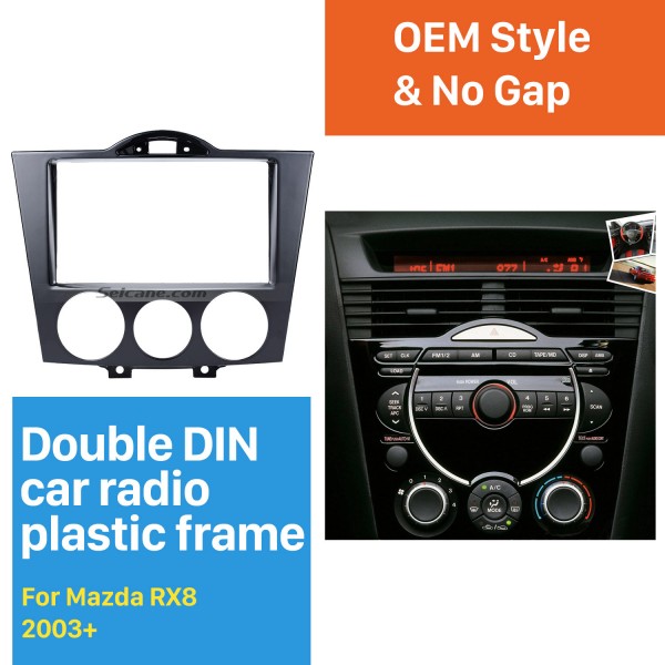 Hohe Qualität 2DIN 2003+ Mazda RX8 Autoradio Fascia Auto Stereo Panel Kit CD Trim Dash-Installation Refit Feld Auto Kit