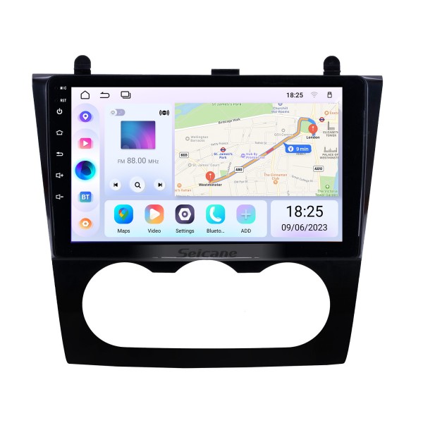 9 Zoll HD Touchscreen Android 14.0 Radio Navigationssystem für 2008-2012 Nissan Teana ALTIMA Manueller A/C Multimedia Player mit WIFI FM USB Bluetooth Musikunterstützung Digital TV SWC TPMS