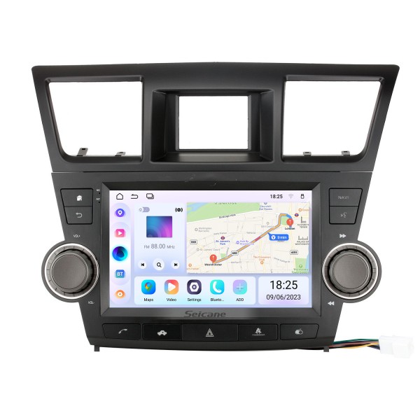 OEM 9 Zoll Android 13.0 für 2009-2014 TOYOTA Highlander Radio mit Bluetooth HD Touchscreen GPS-Navigationssystem unterstützt Carplay DAB+