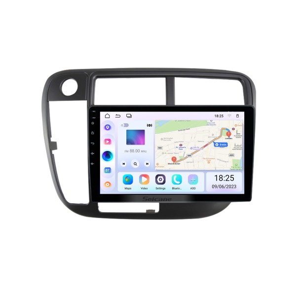 9 Zoll Android 14.0 für 1996-2001 HONDA CIVIC LHD MANUAL AC AMERICAN Stereo-GPS-Navigationssystem mit Bluetooth-Touchscreen-Unterstützung Rückfahrkamera
