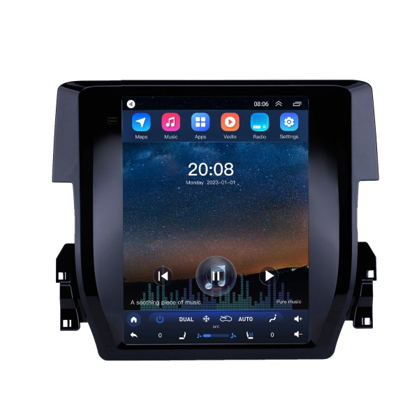 HD Touchscreen 2016 Honda Civic Android 10.0 9,7 Zoll GPS Navigationsradio Bluetooth WIFI Unterstützung Carplay DAB+ Lenkradsteuerung