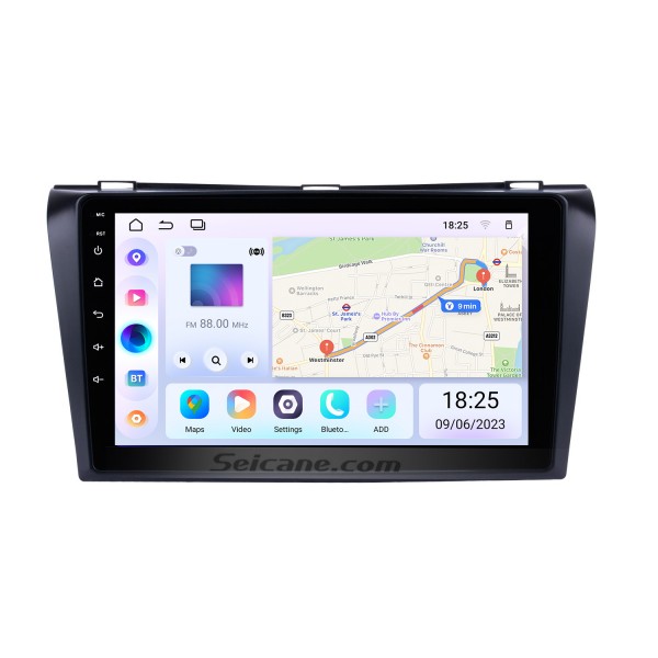9 Zoll Android 13.0 für 2006 2007 2008 2009 2010 2011 2012 Mazda 3 AXELA GPS Navigation Autoradio mit Bluetooth WIFI USB Touchscreen Rückfahrkamera Spiegel Link OBD2